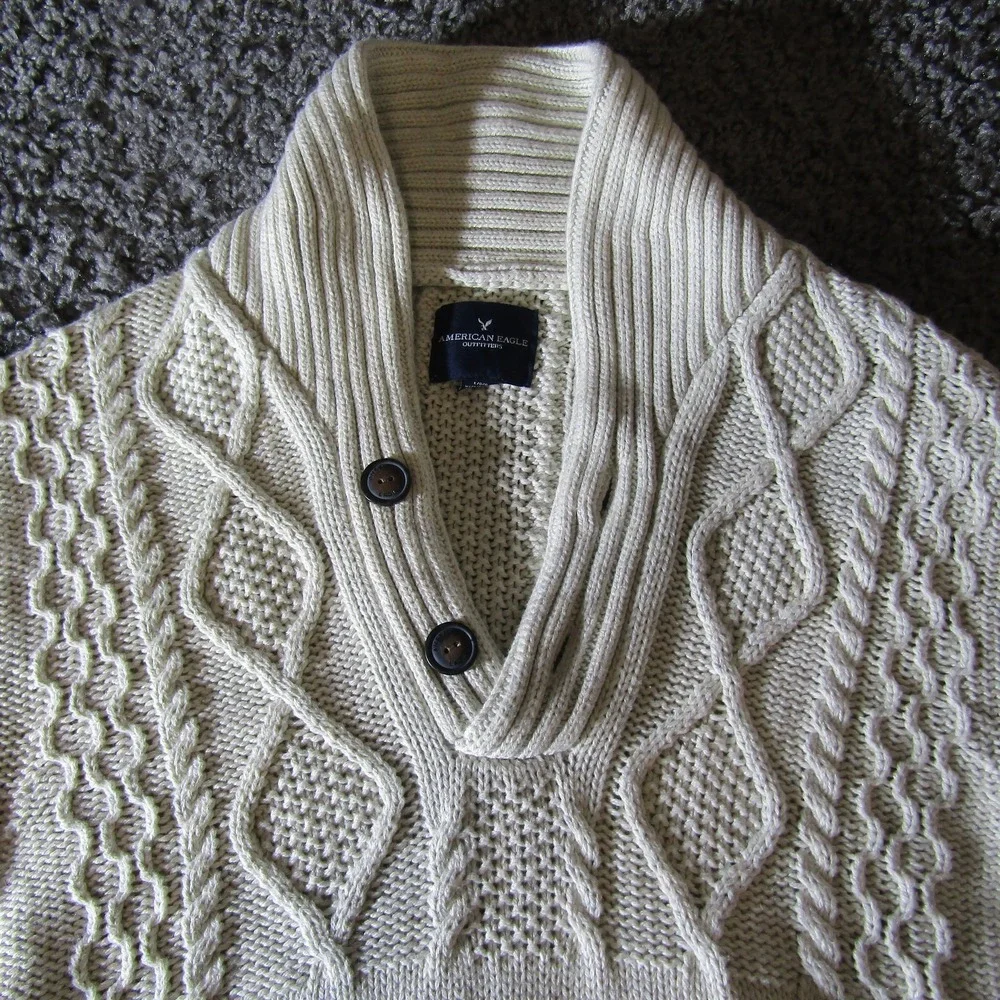American Eagle Sweater Womens L Cable Knit Cowl Pullover Winter Outdoors Casual - Picture 1 of 6